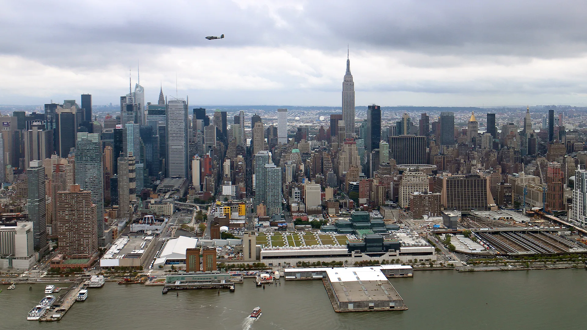 Vy över Manhattan sedd från Helikopter
